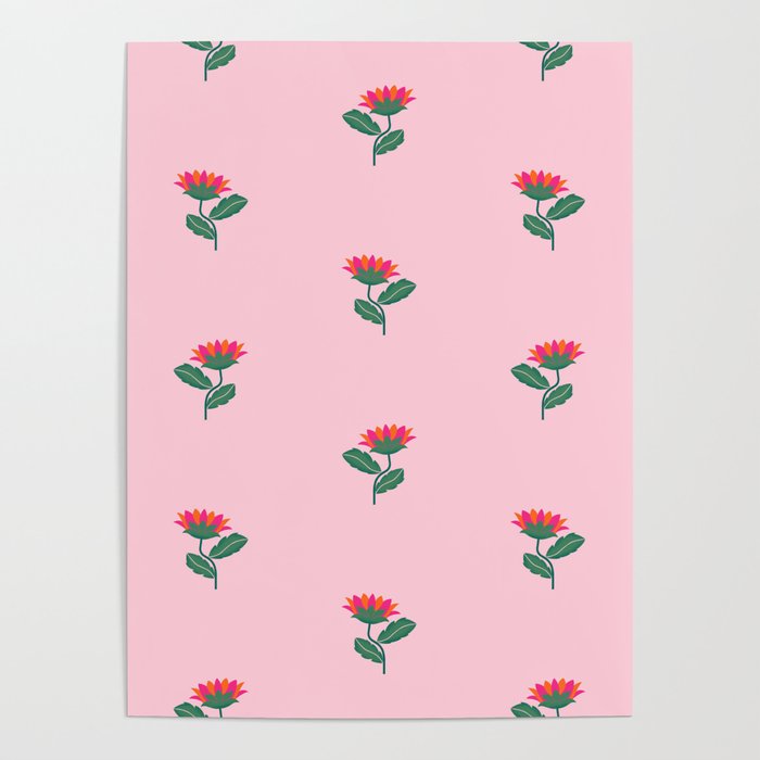 Art Nouveau Single Tropical Flower - Pattern Poster Gallery Image 4