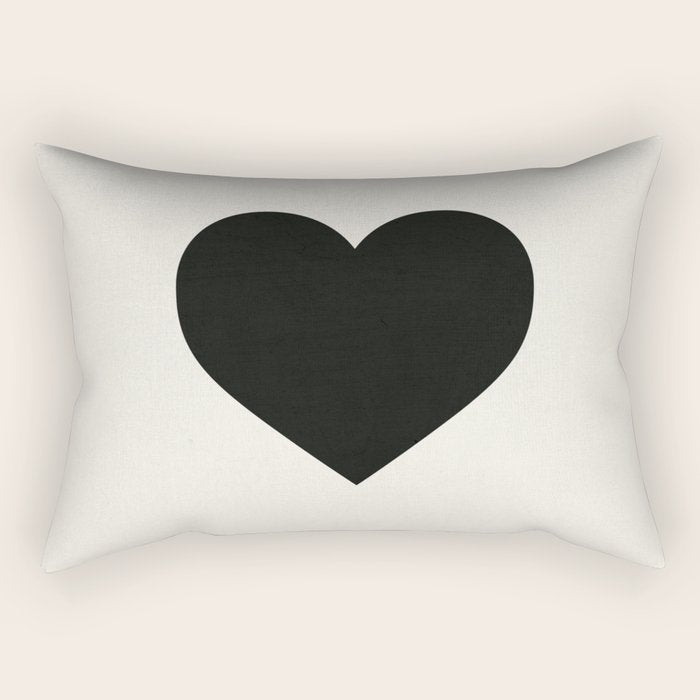 Black Heart Rectangular Pillow Gallery Image 1