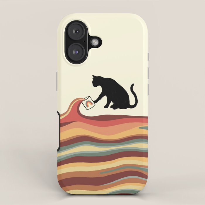 Rainbow cat 1 coffee milk drop iPhone Case Gallery Image 1