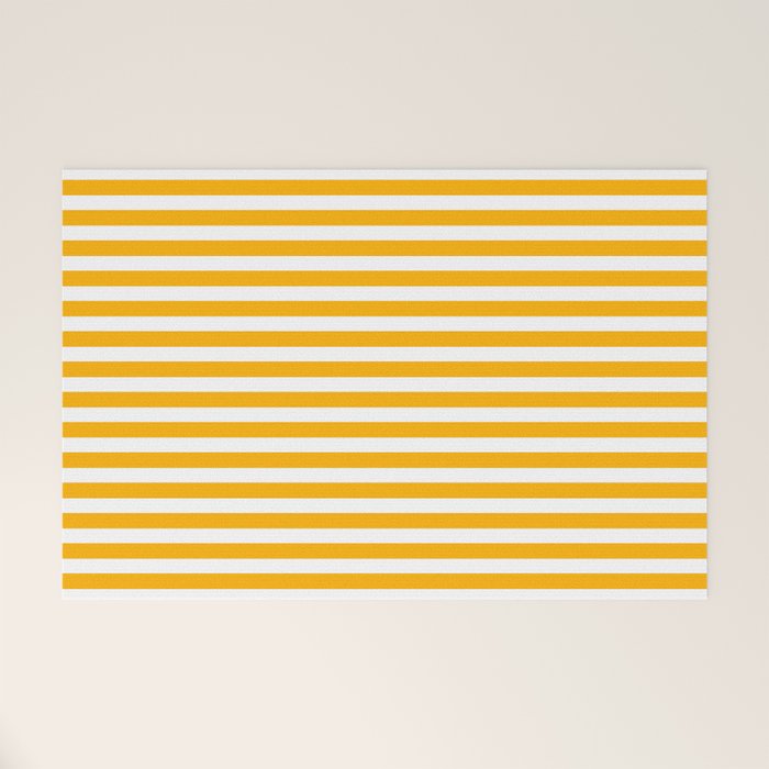 Striped Yellow Welcome Mat Gallery Image 1