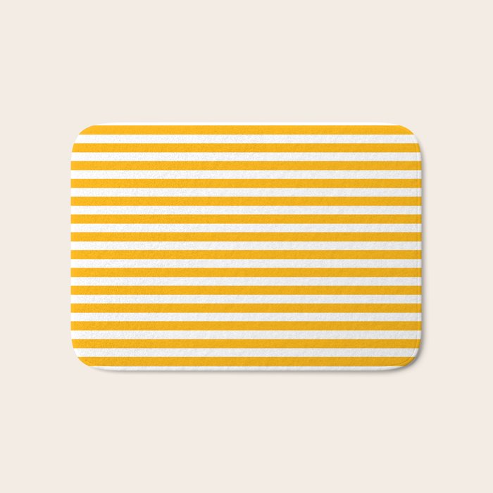 Striped Yellow Bath Mat Gallery Image 1
