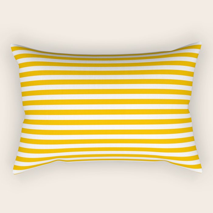 Striped Yellow Rectangular Pillow Gallery Image 1