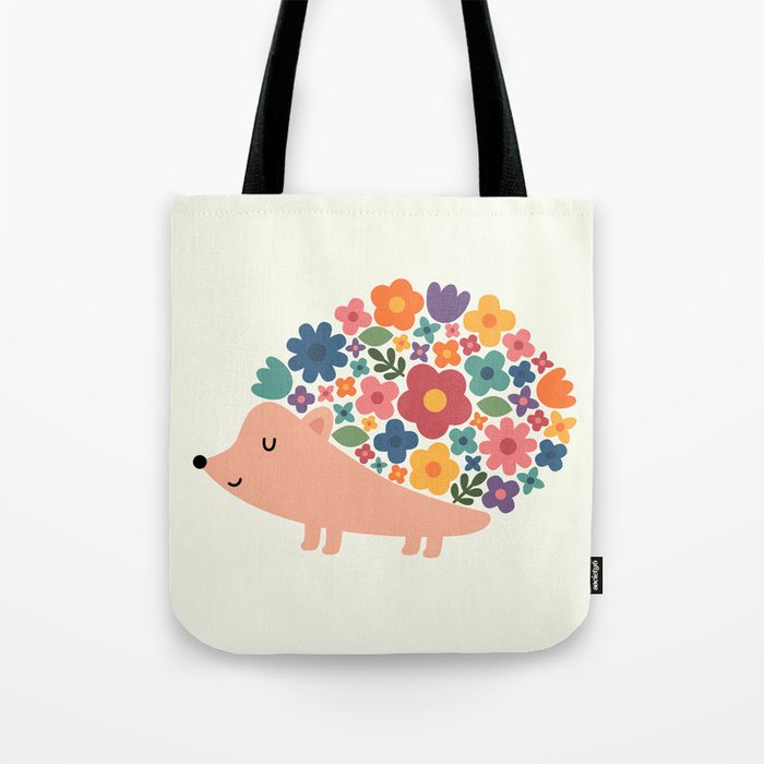 Floral Hedgehog Tote Bag Gallery Image 1