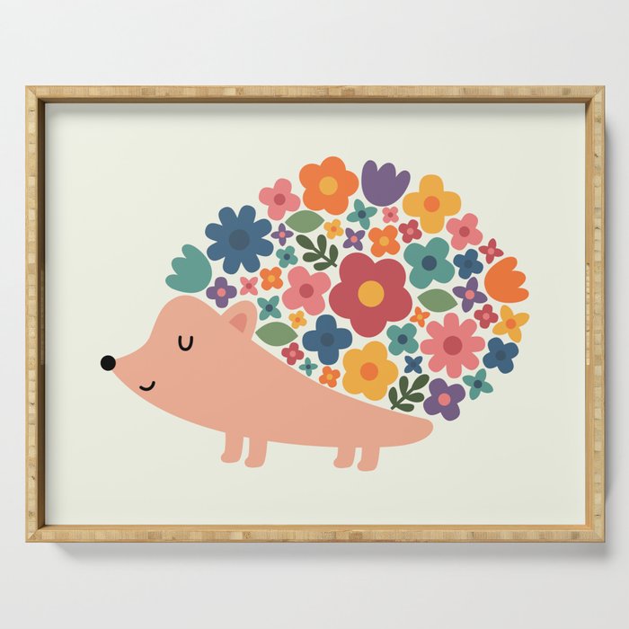 Floral Hedgehog Serving Tray Gallery Image 1