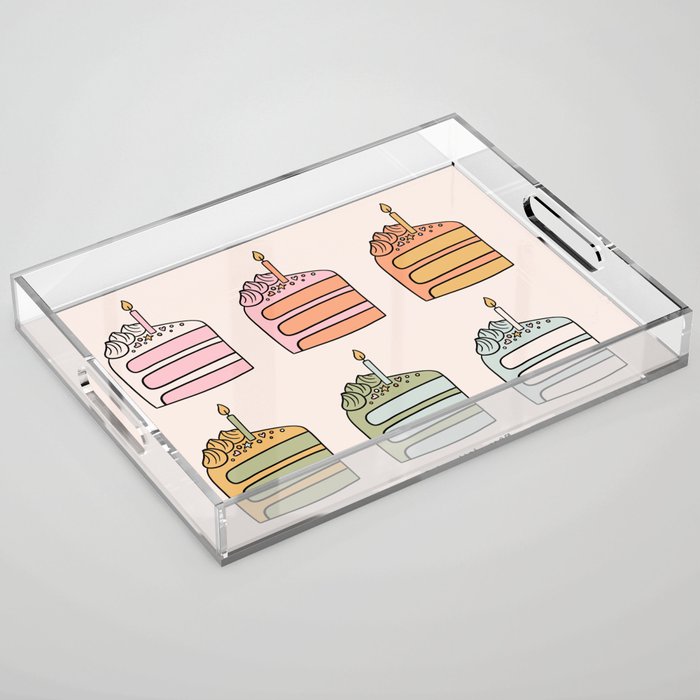 Rainbow Slice of Cake Acrylic Tray Gallery Image 1