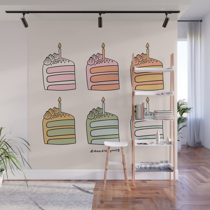 Rainbow Slice of Cake Wall Mural Gallery Image 1