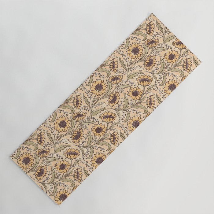 Sunflowers - gold Yoga Mat Gallery Image 1