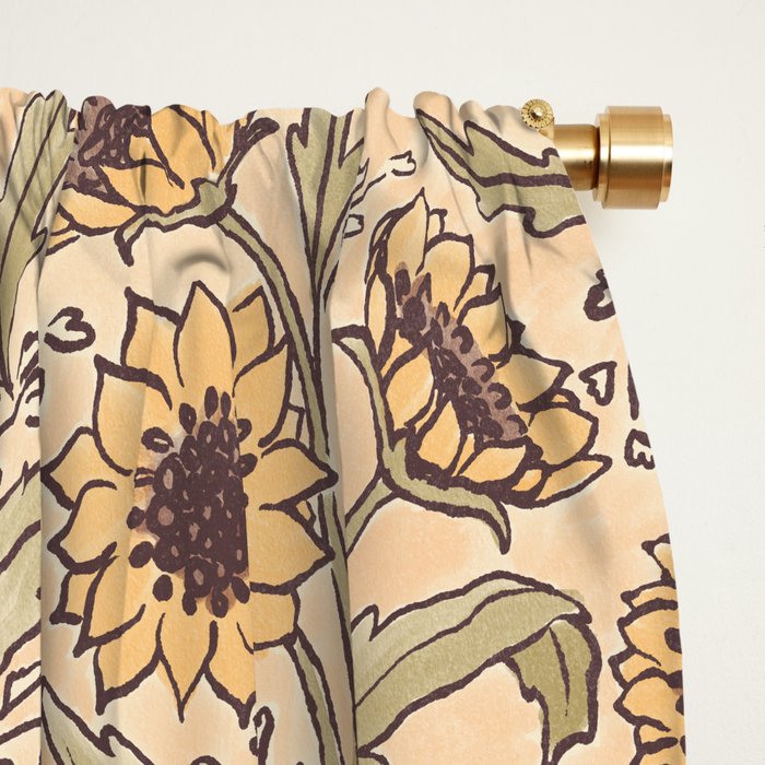 Sunflowers - gold Window Curtain Gallery Image 2