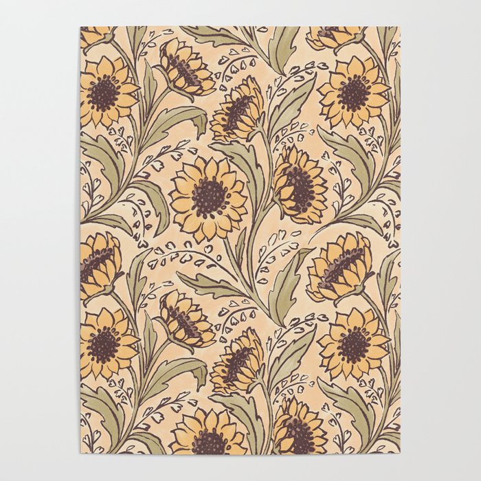 Sunflowers - gold Poster Gallery Image 4