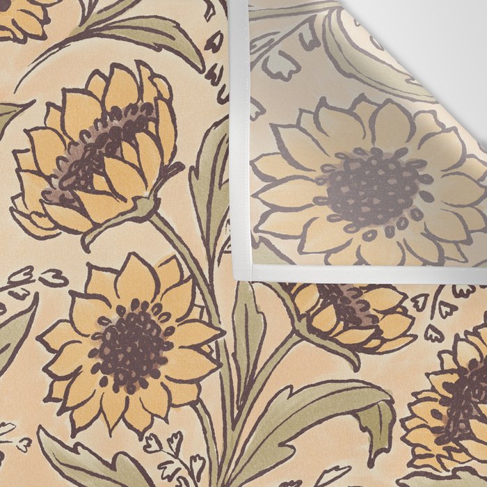 Sunflowers - gold Wall Tapestry Gallery Image 3