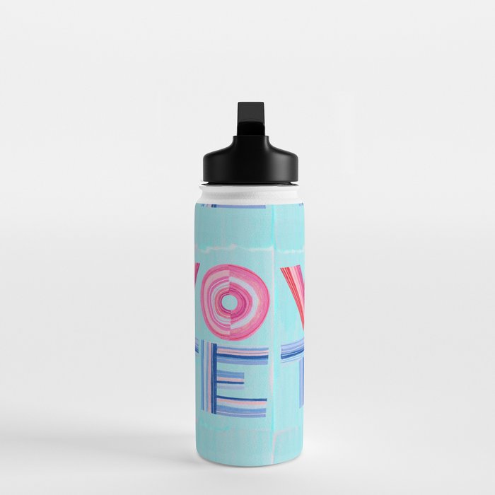 Vote Hand Lettering on Blue Watercolor Background Water Bottle Gallery Image 3