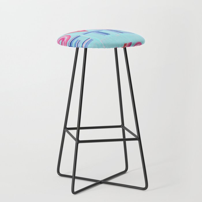Vote Hand Lettering on Blue Watercolor Background Stool Gallery Image 1