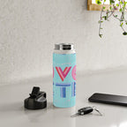 Vote Hand Lettering on Blue Watercolor Background Water Bottle Gallery Image 4