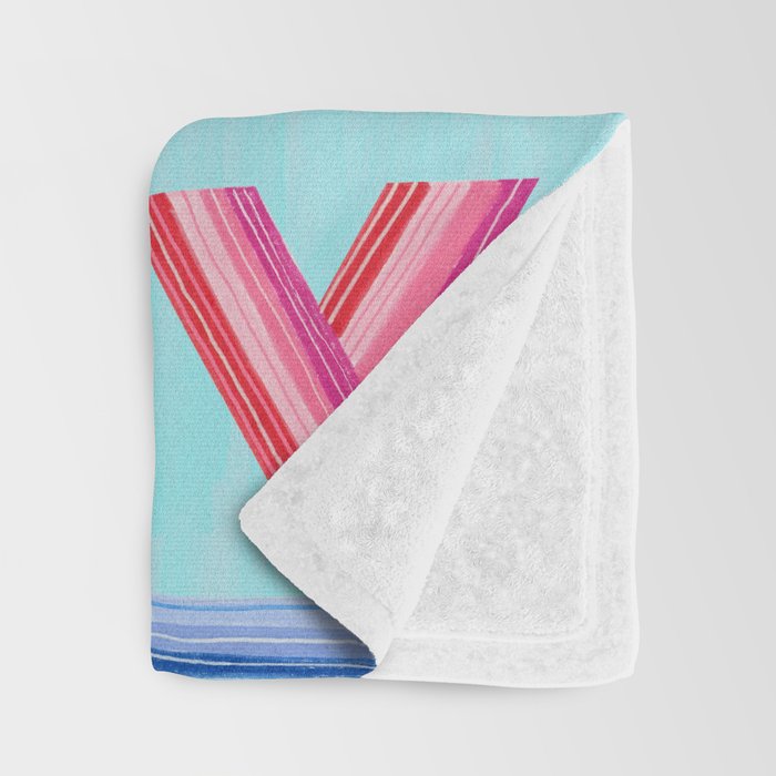 Vote Hand Lettering on Blue Watercolor Background Throw Blanket Gallery Image 3