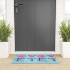 Vote Hand Lettering on Blue Watercolor Background Welcome Mat Gallery Image 3