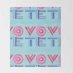 Vote Hand Lettering on Blue Watercolor Background Throw Blanket Gallery Image 2