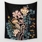 Stockholm garden night black and blue Wall Tapestry Gallery Image 4