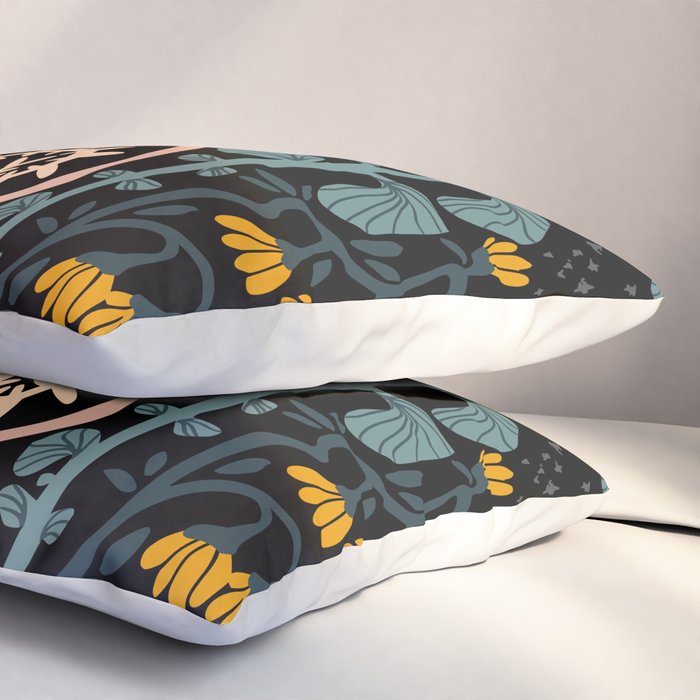 Stockholm garden night black and blue Pillow Sham Gallery Image 3