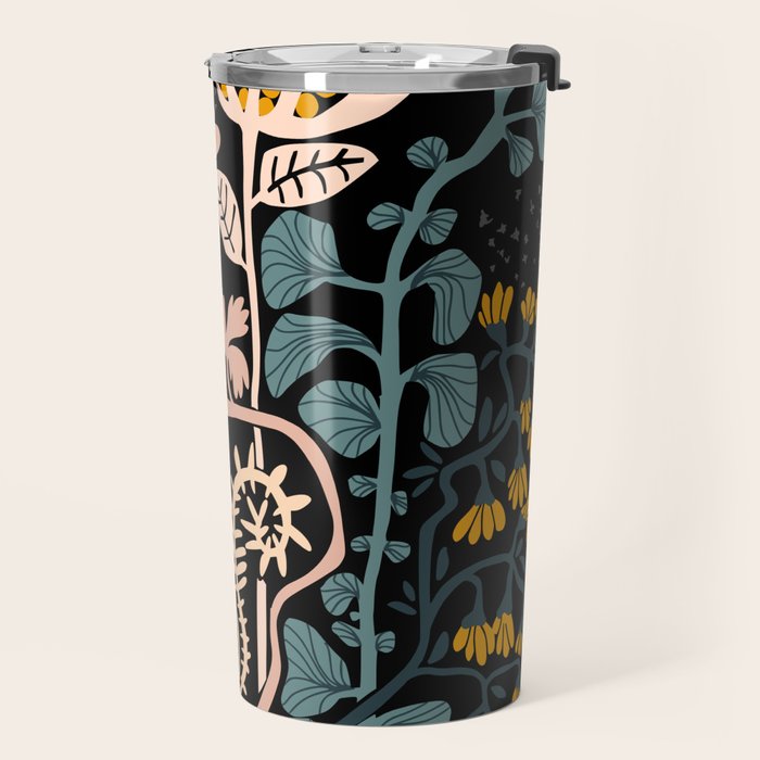 Stockholm garden night black and blue Travel Mug Gallery Image 2