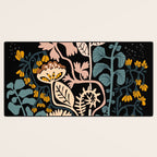 Stockholm garden night black and blue Desk Mat Gallery Image 3