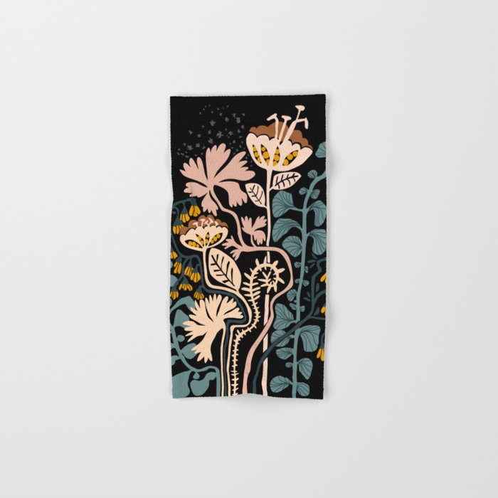 Stockholm garden night black and blue Bath Towel Gallery Image 1