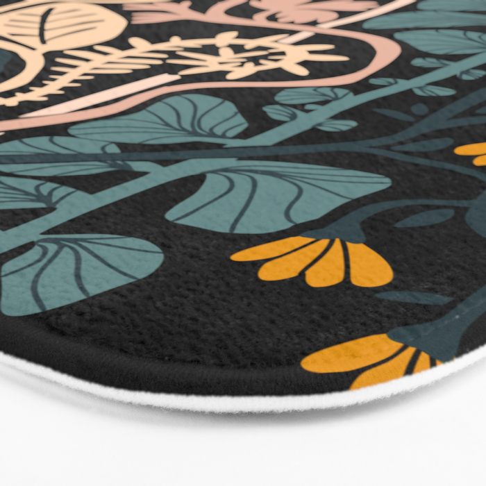 Stockholm garden night black and blue Bath Mat Gallery Image 3