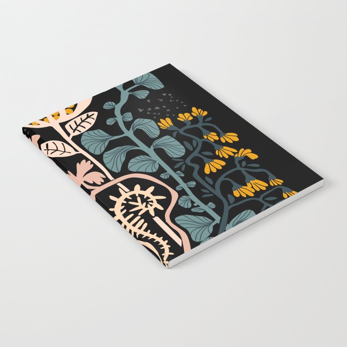 Stockholm garden night black and blue Notebook Gallery Image 1
