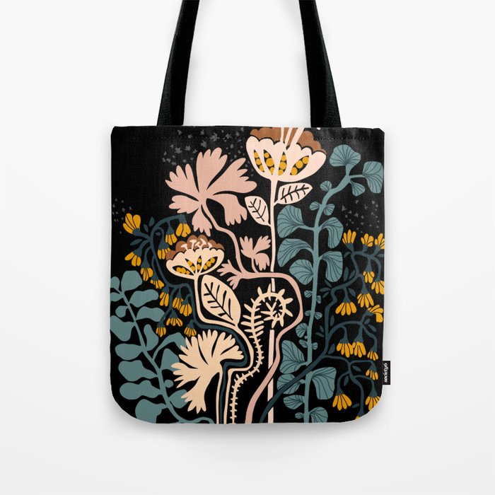 Stockholm garden night black and blue Tote Bag Gallery Image 1