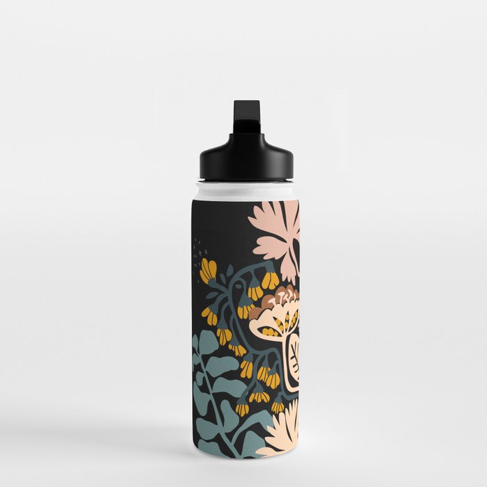 Stockholm garden night black and blue Water Bottle Gallery Image 3