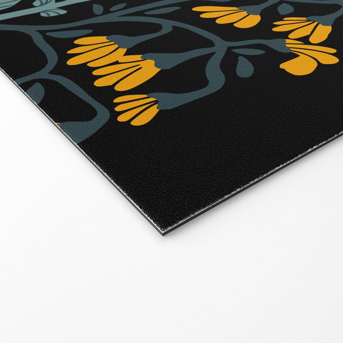 Stockholm garden night black and blue Welcome Mat Gallery Image 2