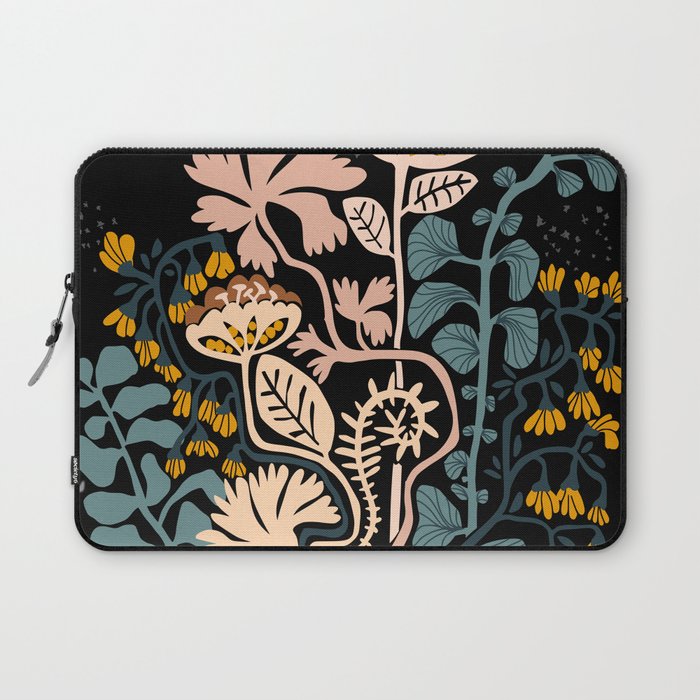 Stockholm garden night black and blue Laptop Sleeve Gallery Image 1