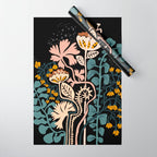 Stockholm garden night black and blue Wrapping Paper Gallery Image 1
