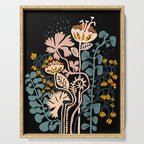 Stockholm garden night black and blue Serving Tray Gallery Image 1