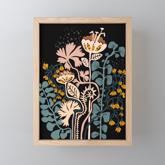 Stockholm garden night black and blue Mini Art Print Gallery Image 1