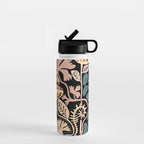 Stockholm garden night black and blue Water Bottle Gallery Image 1