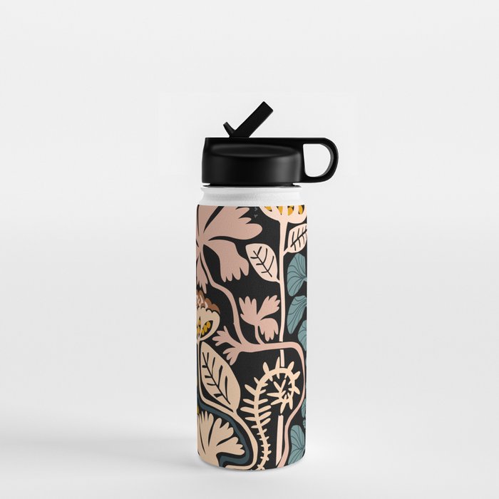 Stockholm garden night black and blue Water Bottle Gallery Image 1