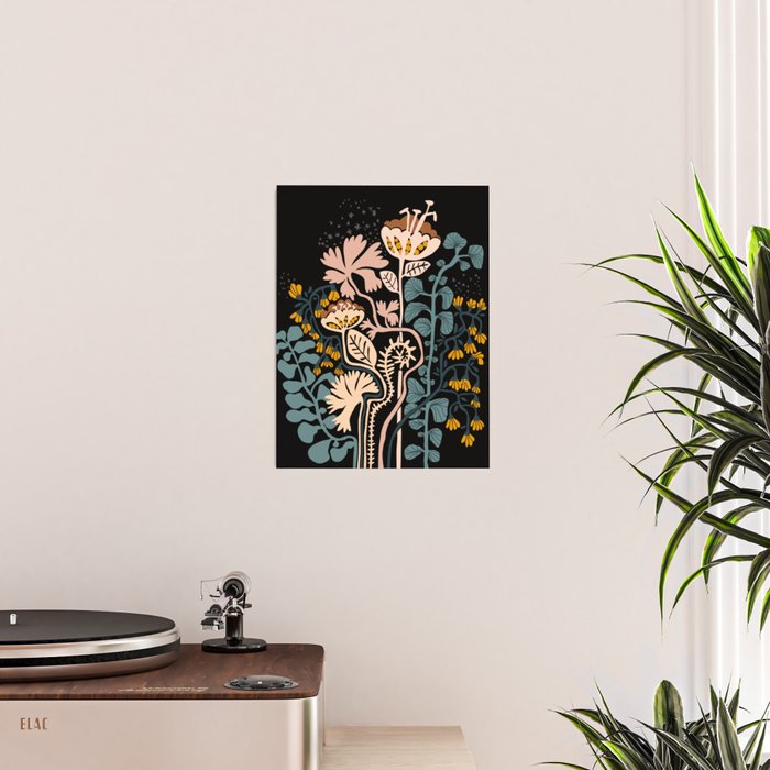 Stockholm garden night black and blue Poster Gallery Image 2