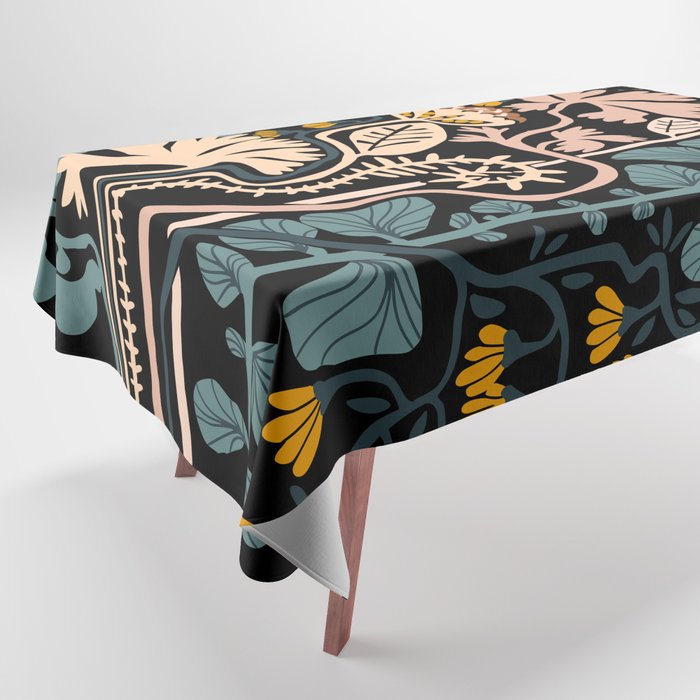Stockholm garden night black and blue Tablecloth Gallery Image 1