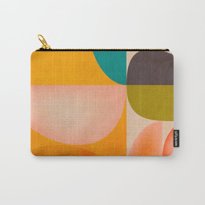 abstract painterly mid century shapes 2 Carry All Pouch Gallery Image 1