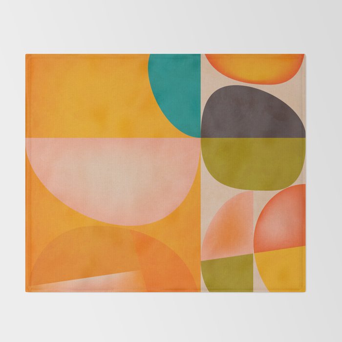 abstract painterly mid century shapes 2 Throw Blanket Gallery Image 2