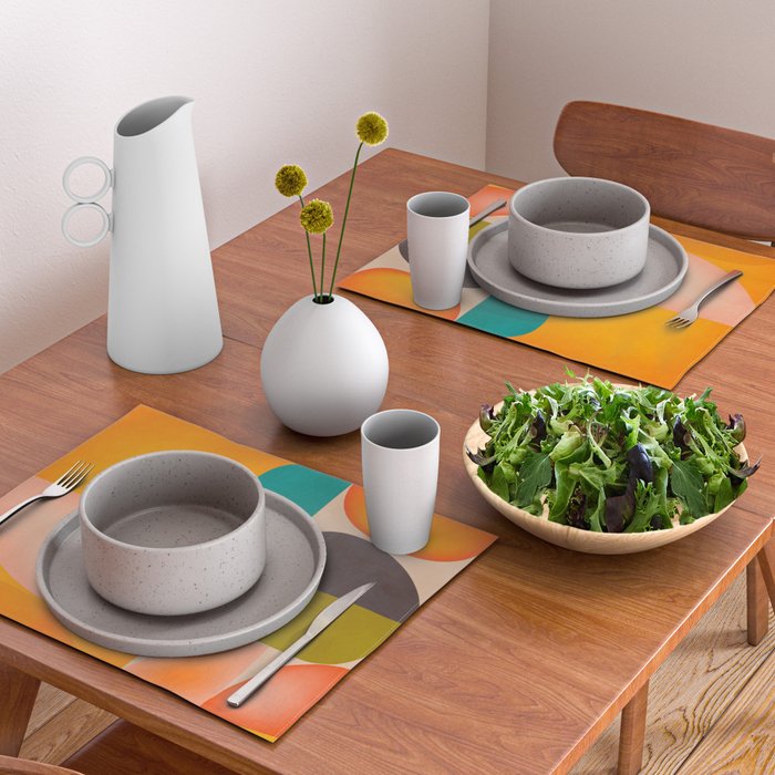 abstract painterly mid century shapes 2 Placemat Gallery Image 2