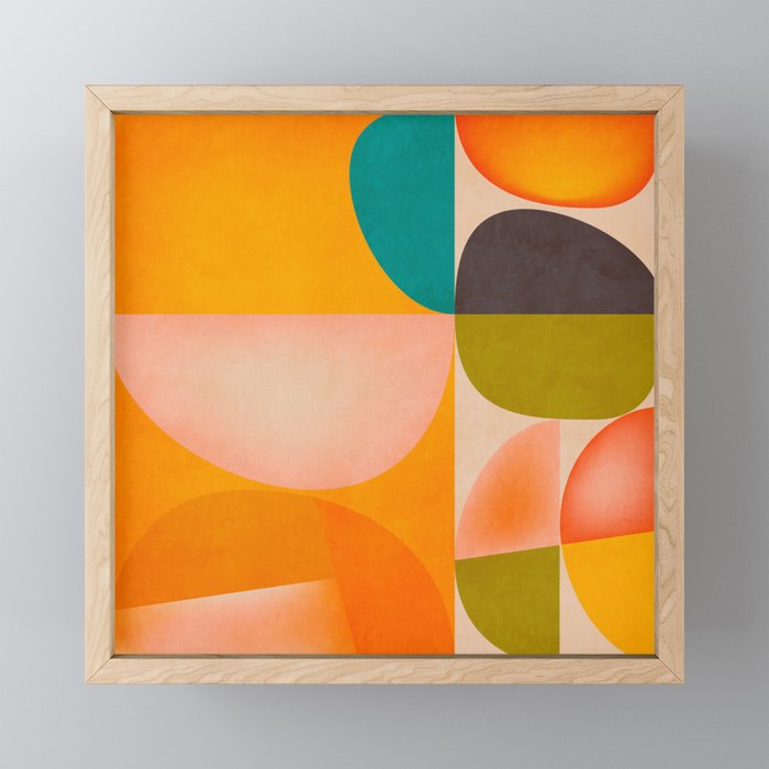 abstract painterly mid century shapes 2 Mini Art Print Gallery Image 1