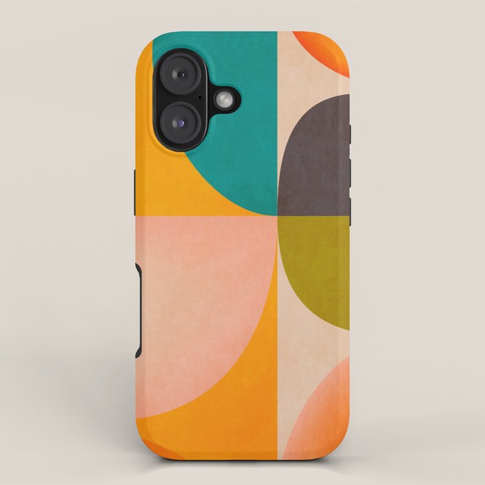 abstract painterly mid century shapes 2 iPhone Case Gallery Image 1