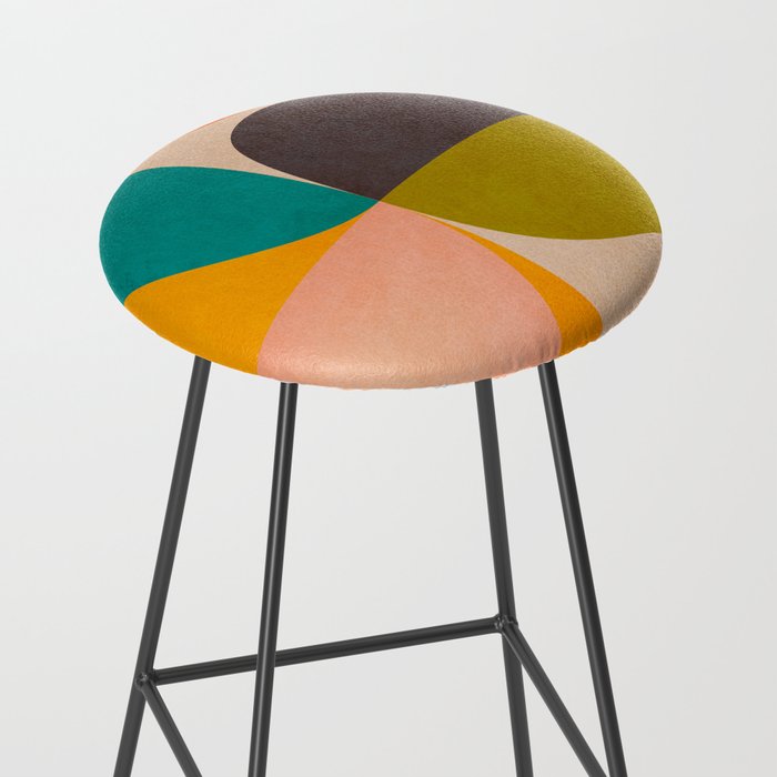 abstract painterly mid century shapes 2 Stool Gallery Image 2
