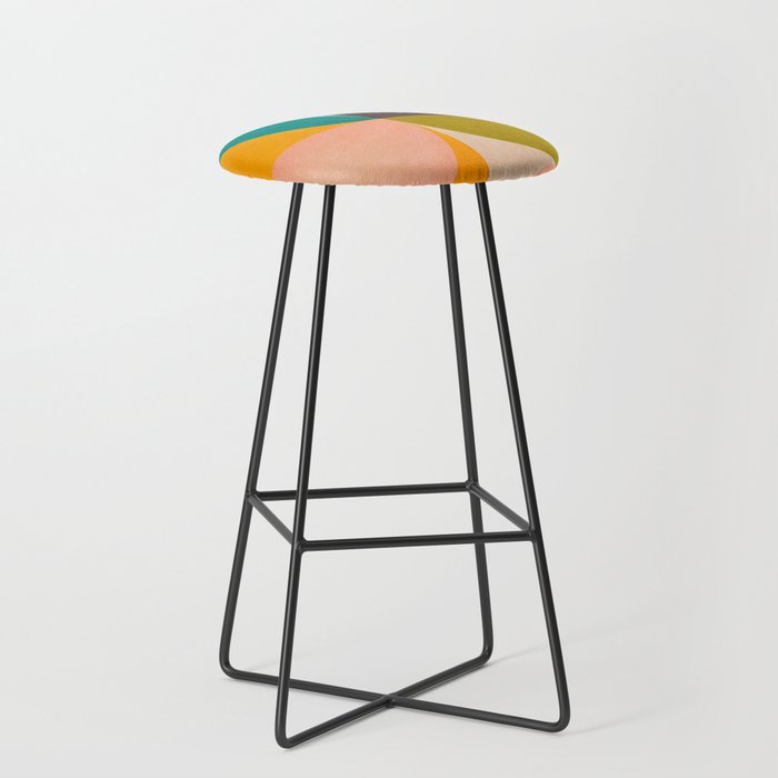 abstract painterly mid century shapes 2 Stool Gallery Image 1