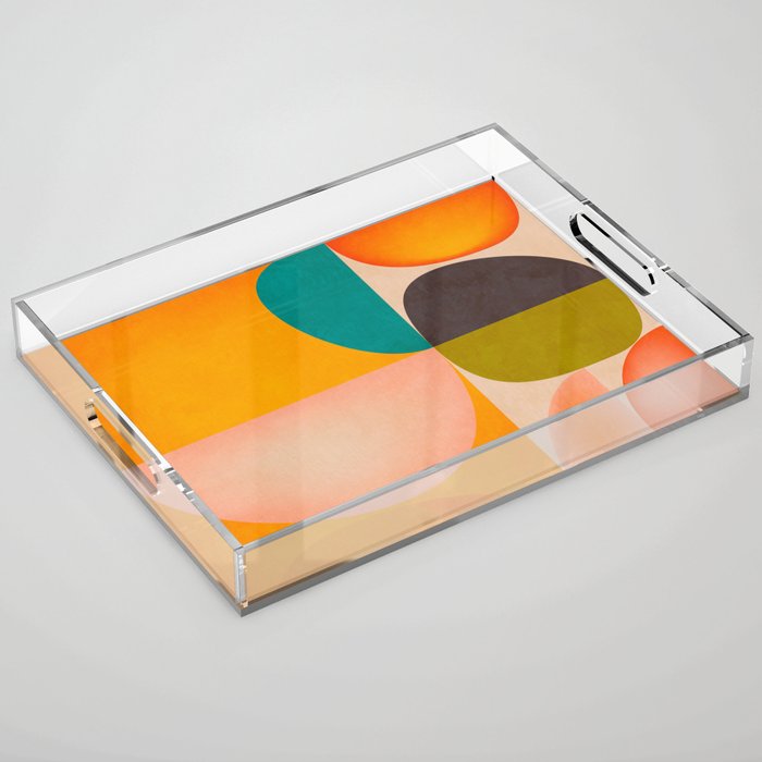 abstract painterly mid century shapes 2 Acrylic Tray Gallery Image 1