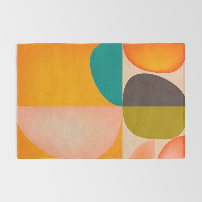 abstract painterly mid century shapes 2 Rug Gallery Image 2