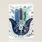 Hamsa Hand - Navy Palette Stationery Card Gallery Image 2