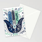 Hamsa Hand - Navy Palette Stationery Card Gallery Image 2