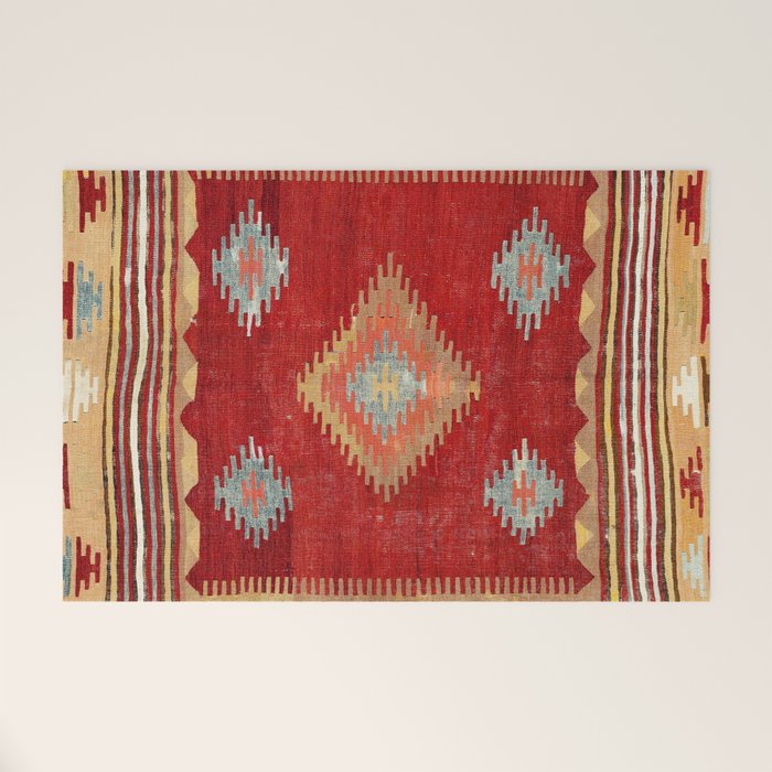 Çal  Antique Turkish Kilim Print Welcome Mat Gallery Image 1